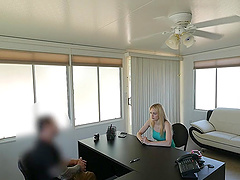 HD POV video of blonde Allie Rae Loan being fucked in the office