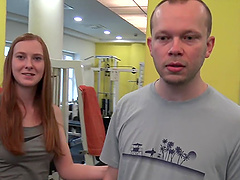 Rough dicking in the gym with a brunette chick - Linda Sweet