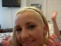 Homemade video of  a blonde girlfriend being fucked hard