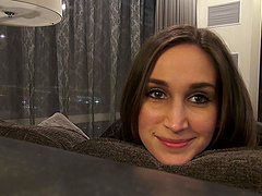 FFM threesome on the sofa with Mystica Jade and Sophia Grace