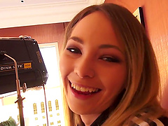 Backstage video with adorable Angel Smalls getting ready for a scene