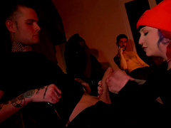 Hardcore gangbang ends with Proxy Paige getting cum in mouth