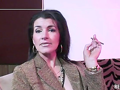 Georgina Smith wearing nylon stockings getting fucked on the sofa