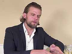 Long-haired beauty takes on big cock in anal sex