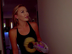 Behind the scenes with a stunning pornstar and her natural assets