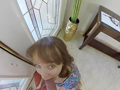 Cyndi Sinclair enjoys while sucking her boyfriend's dick in POV