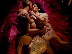 Seductive brunette Anna De Ville seduces her lover with lingerie and skill