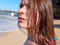 Brunette girlfriend enjoys while being fucked by her lover - POV