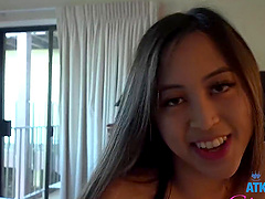 Brunette Alexia Anders with natural tits moans during sex - POV