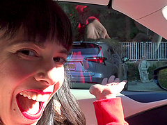 Petite brunette Vera King shows off her shaved pussy up close