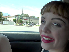 Curly-haired redhead Aliya Brynn flaunts her tight pussy in pov