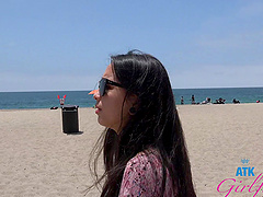 Asian babe with long hair gets horny in pov