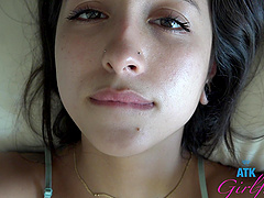 Tattooed beauty gives a sloppy blowjob to her foot fetish boyfriend