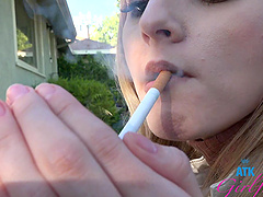 Blonde teen Paris White gets wild in a car pov