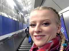 Video of naughty Paris White showing get pussy in public places