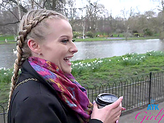 Video of naughty Paris White showing get pussy in public places