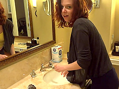 Horny redhead Emma Evins drops her panties to be fucked hard