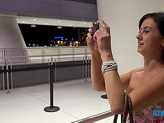 Brunette Violet Winters moans while getting pleasured by her BF