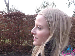 Blonde Paris White moans during smooth sex with her man - POV