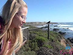 Tattooed babe Paris White shows off her big ass in the park