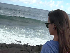 Petite brunette teen Mi Ha Doan seduces in a sexy bikini