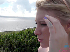 Pov couple enjoys a hot blowjob from a sexy blonde