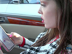 Sultry Aliya Brynn gives a sloppy blowjob before missionary