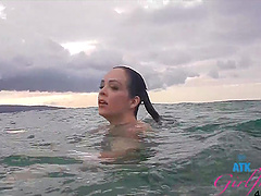 Aliya Brynn enjoys while getting fingered in homemade POV video