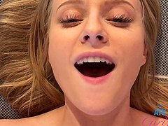 Paris White with natural tits enjoys while getting fucked in POV