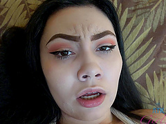 Lenna Lux enjoys while riding her BF's dick in reverse cowgirl