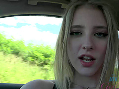 Foxy blonde Melody Marks drops her bikini to sunbathe nude