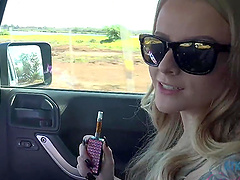 Video of amateur Paris White showing her pussy and tits outdoors