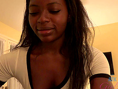 Homemade POV video of Noemie Bilas being fingered in the car