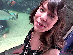 Brunette Vera King moans while being fingered outdoors - POV