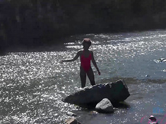 Noemie Bilas moans while getting pleasured in the back of a car