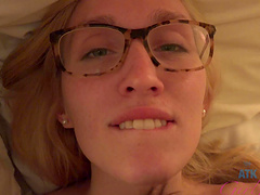 Long-haired blonde Victoria Gracen gets her asshole pounded