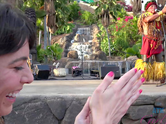 Gorgeous Vera King enjoys while being pleasured in public