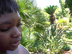 Ebony amateur Noemie Bilas drops her clothes to show her pussy