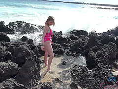 Amateur POV video of Melody Marks showing her hot body outdoors