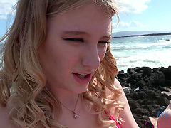 Amateur POV video of Melody Marks showing her hot body outdoors