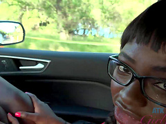 Black slut Noemie Bilas gives head and gets fucked in POV video