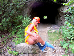 Claudia Macc enjoys while gently pleasuring her shaved pussy