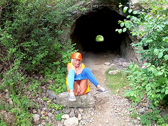 Claudia Macc enjoys while gently pleasuring her shaved pussy