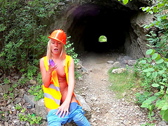 Claudia Macc enjoys while gently pleasuring her shaved pussy