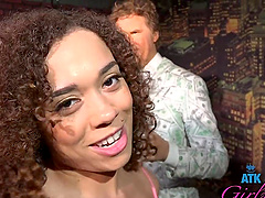 Public playground fun with a sexy long hair ebony Willow Ryder