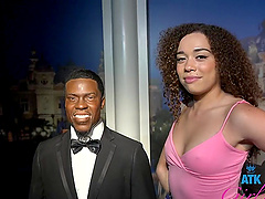 Public playground fun with a sexy long hair ebony Willow Ryder