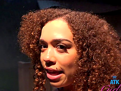 Public playground fun with a sexy long hair ebony Willow Ryder