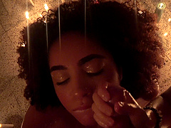 Interracial threesome with an ebony goddess and her white playmates