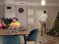 Shaved pussy Cassie Del Isla takes off her panties to be fucked