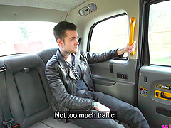 Sofia Lee having fun while sucking a large penis in the car